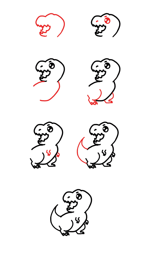Cute tyrannosaurus Drawing Ideas
