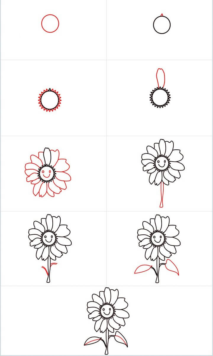 Daisy flower idea (12) Drawing Ideas