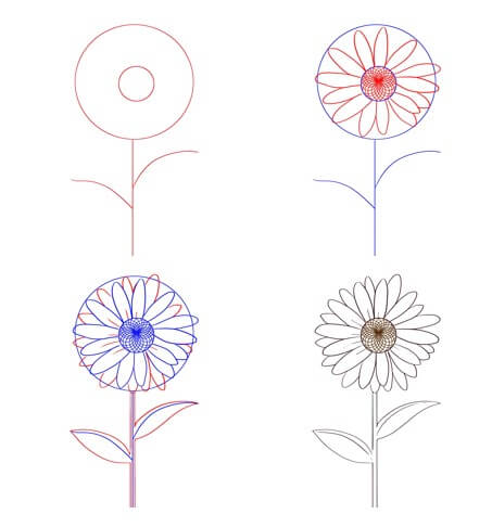 Daisy flower idea (21) Drawing Ideas
