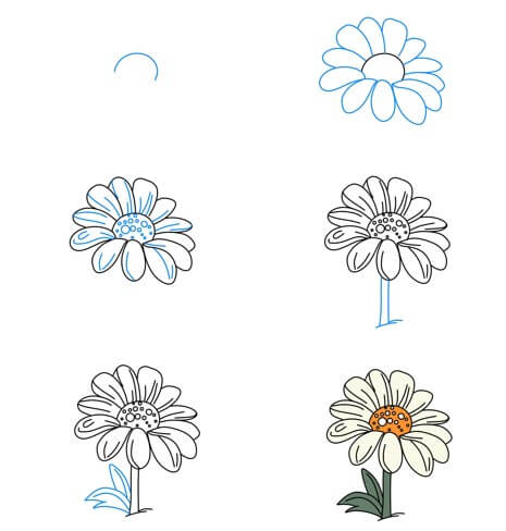 Daisy flower idea (27) Drawing Ideas