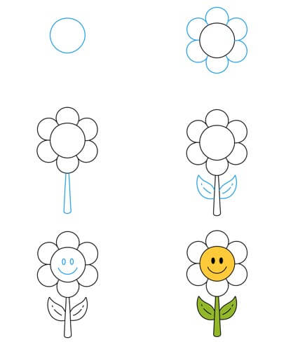 Daisy flower idea (28) Drawing Ideas