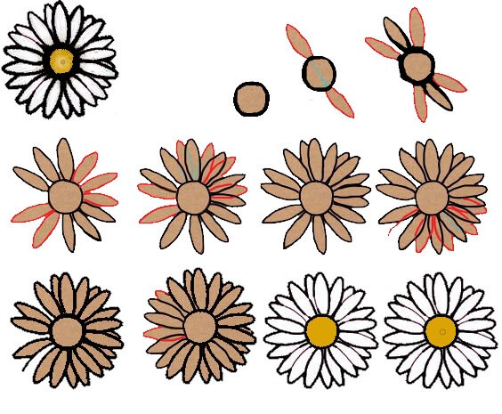 Daisy flower idea (3) Drawing Ideas