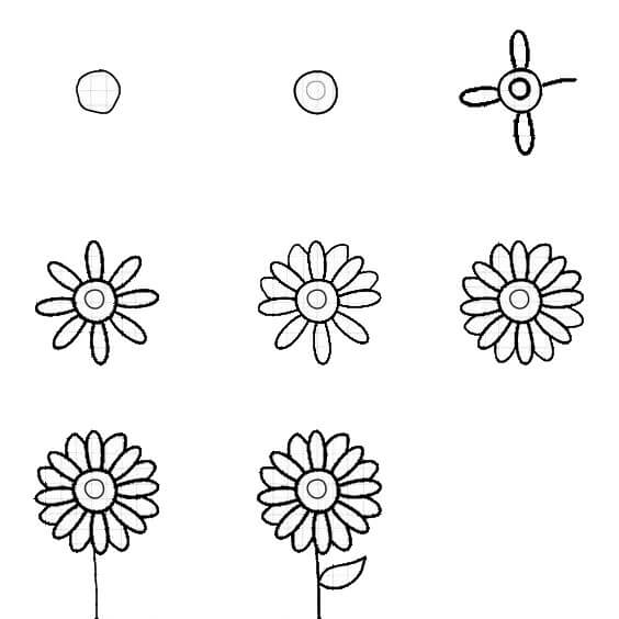 Daisy flower idea (4) Drawing Ideas