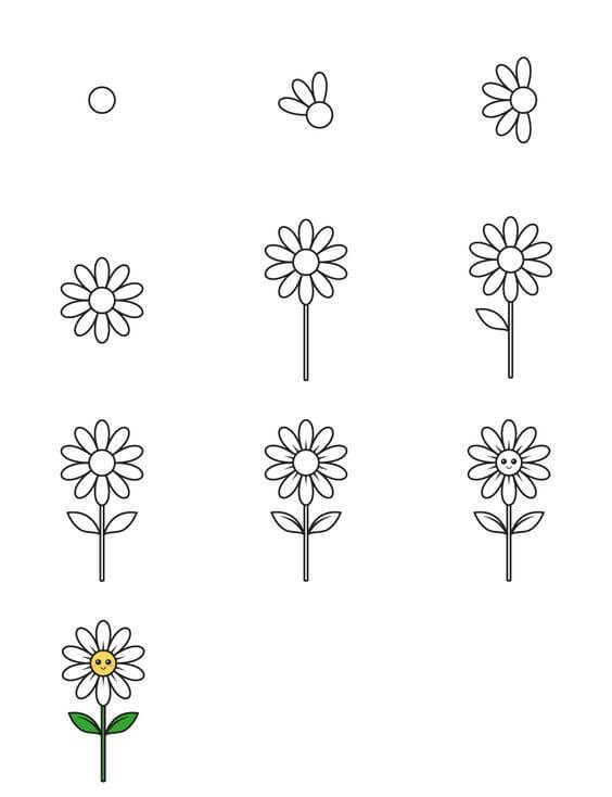 Daisy flower idea (8) Drawing Ideas