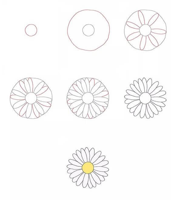 Daisy flower idea (9) Drawing Ideas