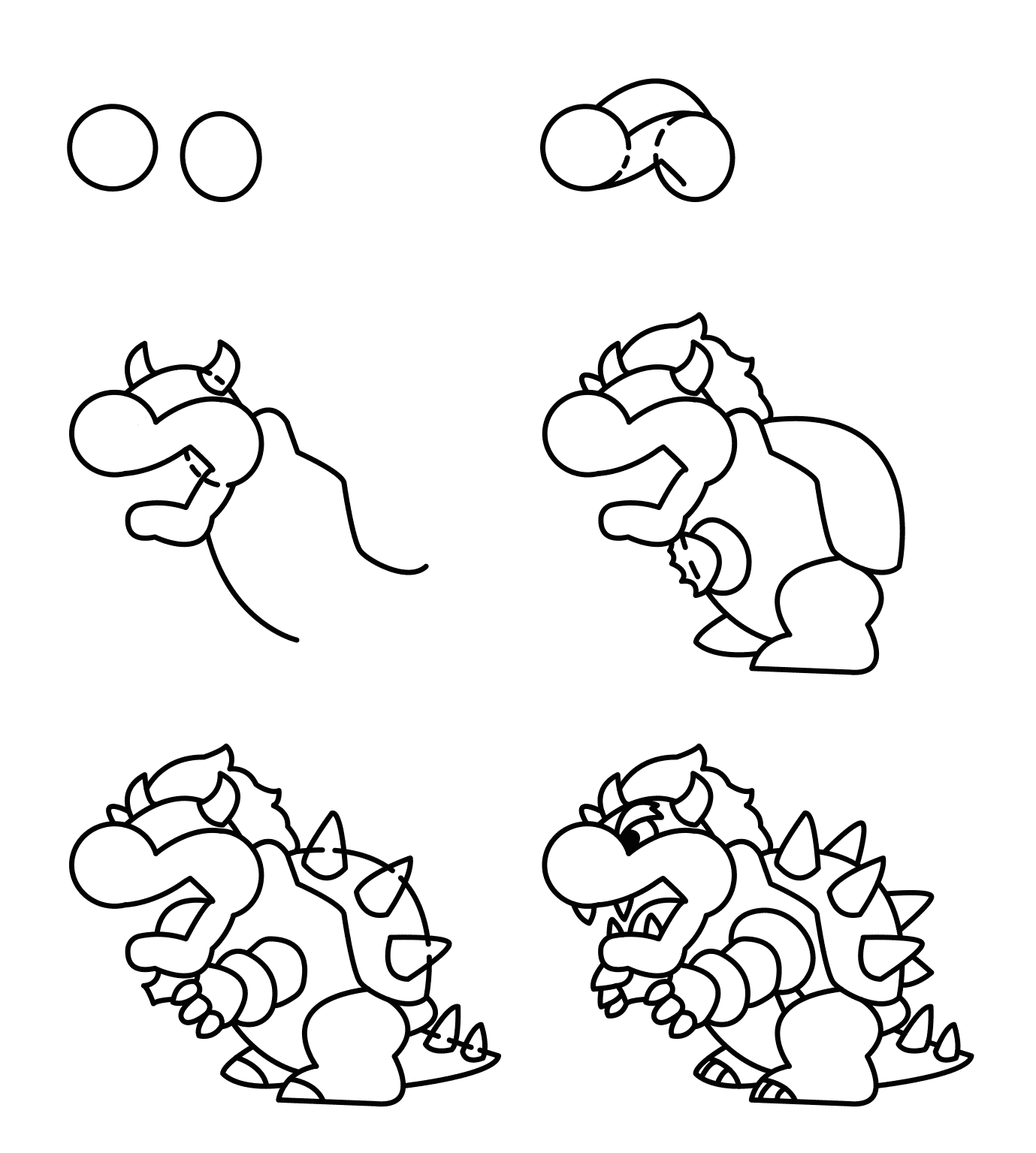 Draw Bowser simply (2) Drawing Ideas