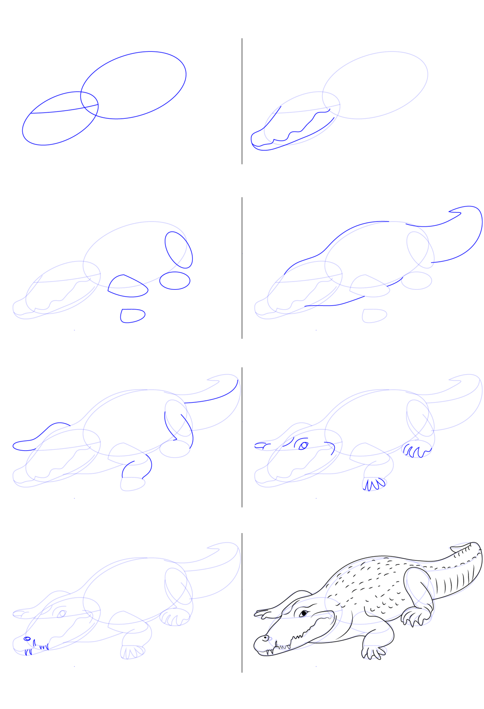 Draw simple alligator (2) Drawing Ideas