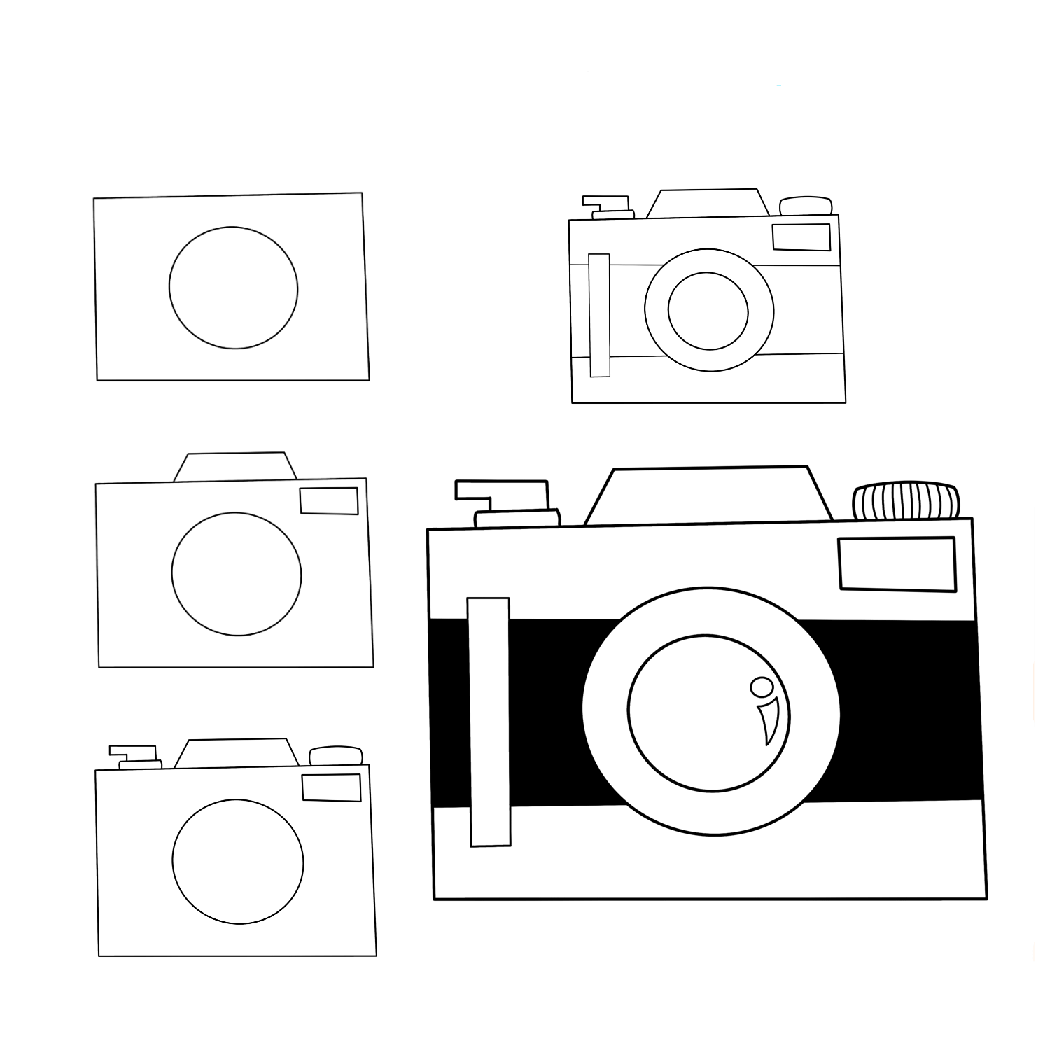 How to draw Drawing a simple camera (3)