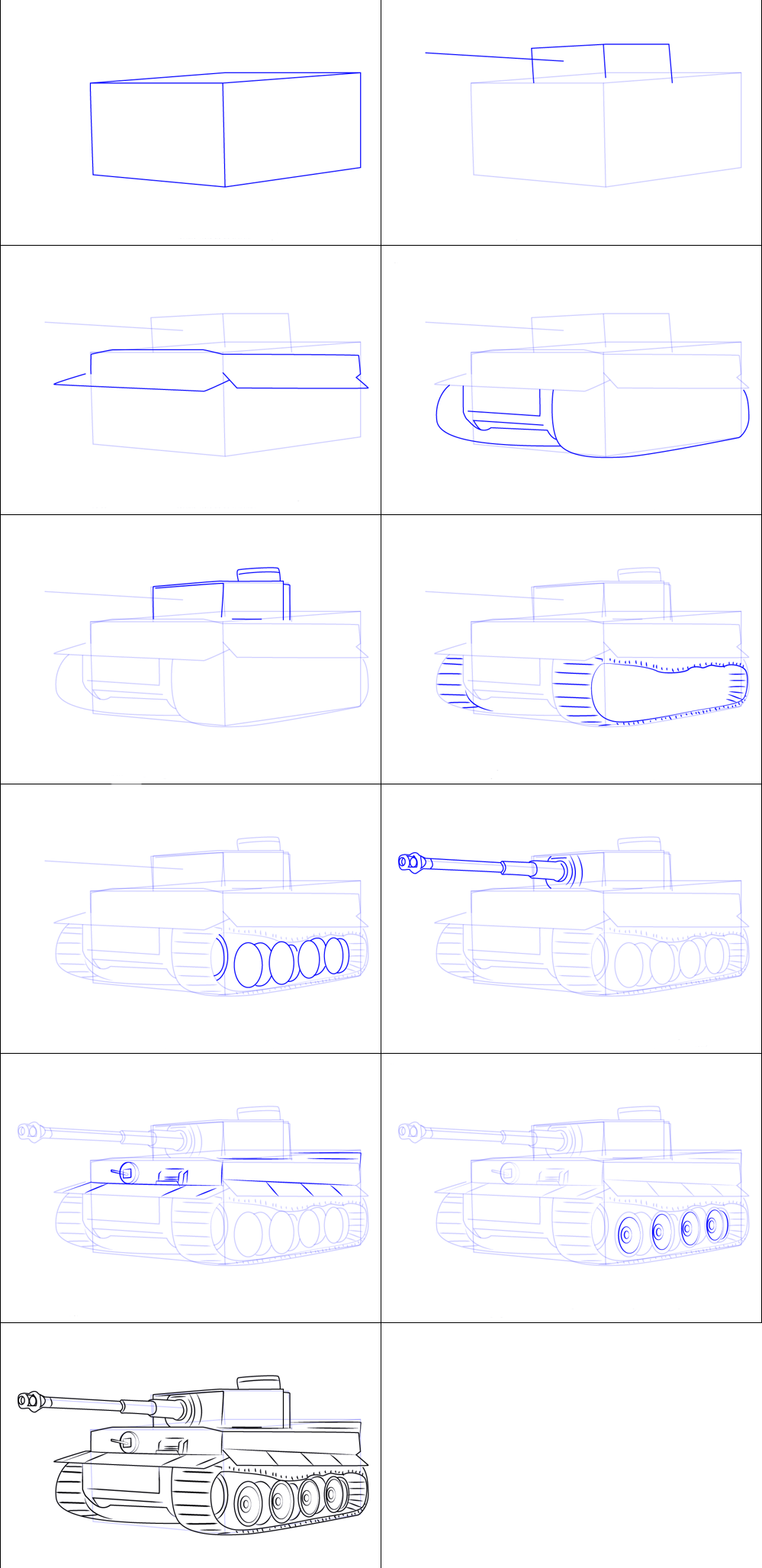 Drawing a simple tank (2) Drawing Ideas