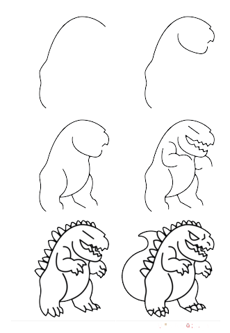 Drawing Godzilla simply Drawing Ideas