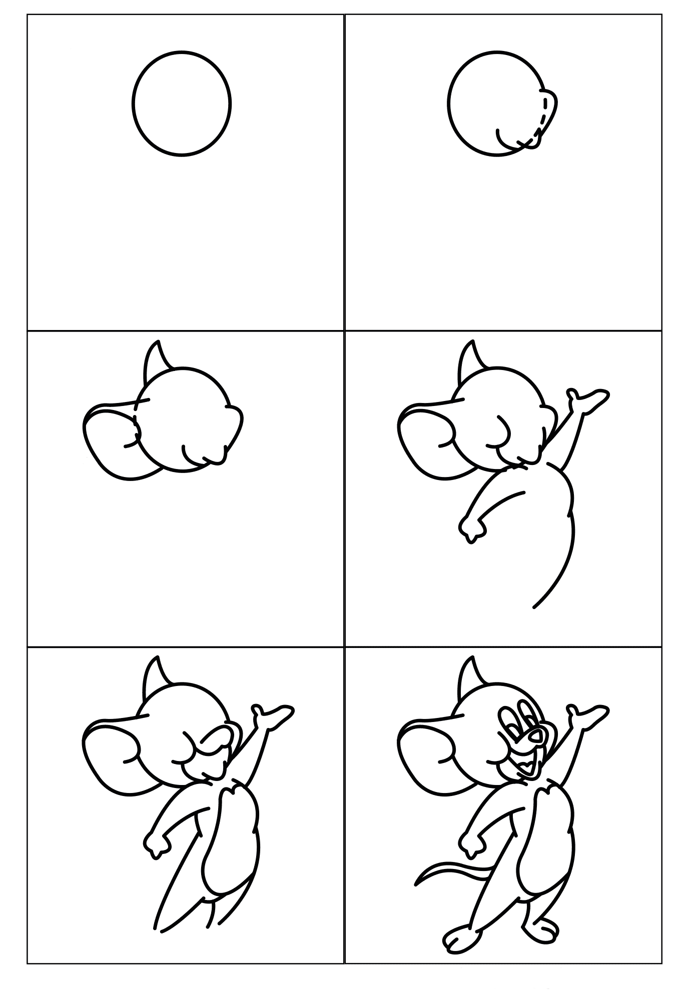 Drawing jerry mouse simple Drawing Ideas