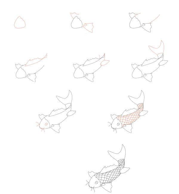 Drawing koi fish simple Drawing Ideas