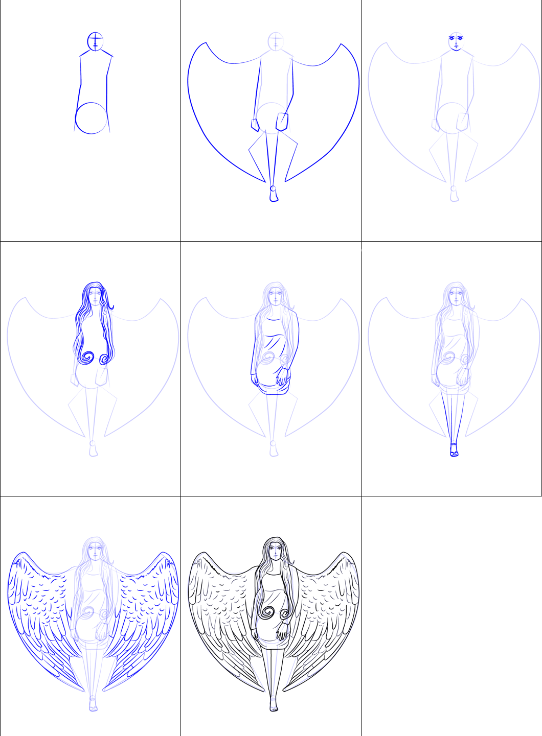 Drawing simple angels (1) Drawing Ideas