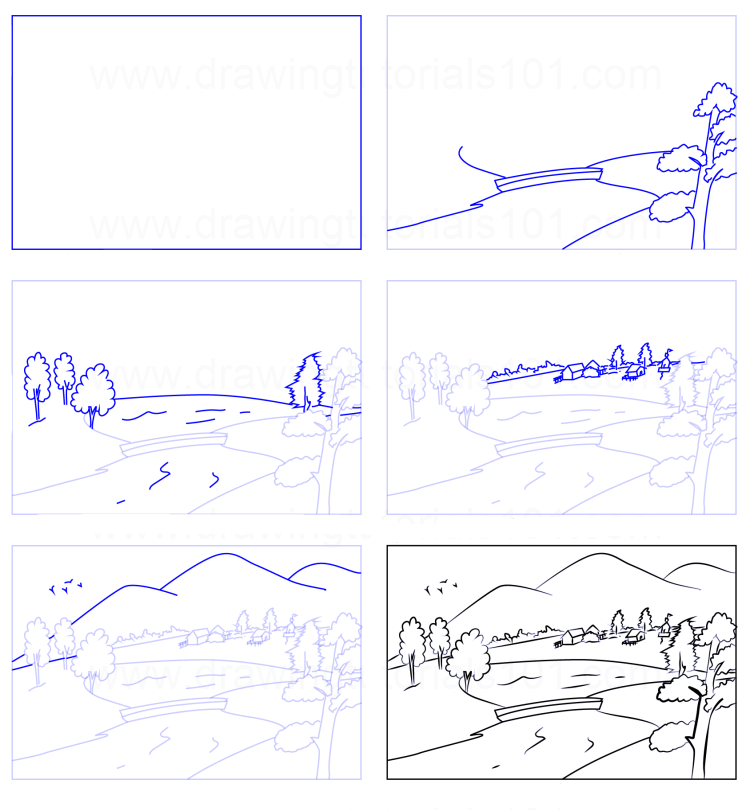 Drawing simple landscapes Drawing Ideas