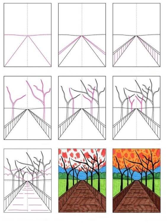 Fall scenery (2) Drawing Ideas