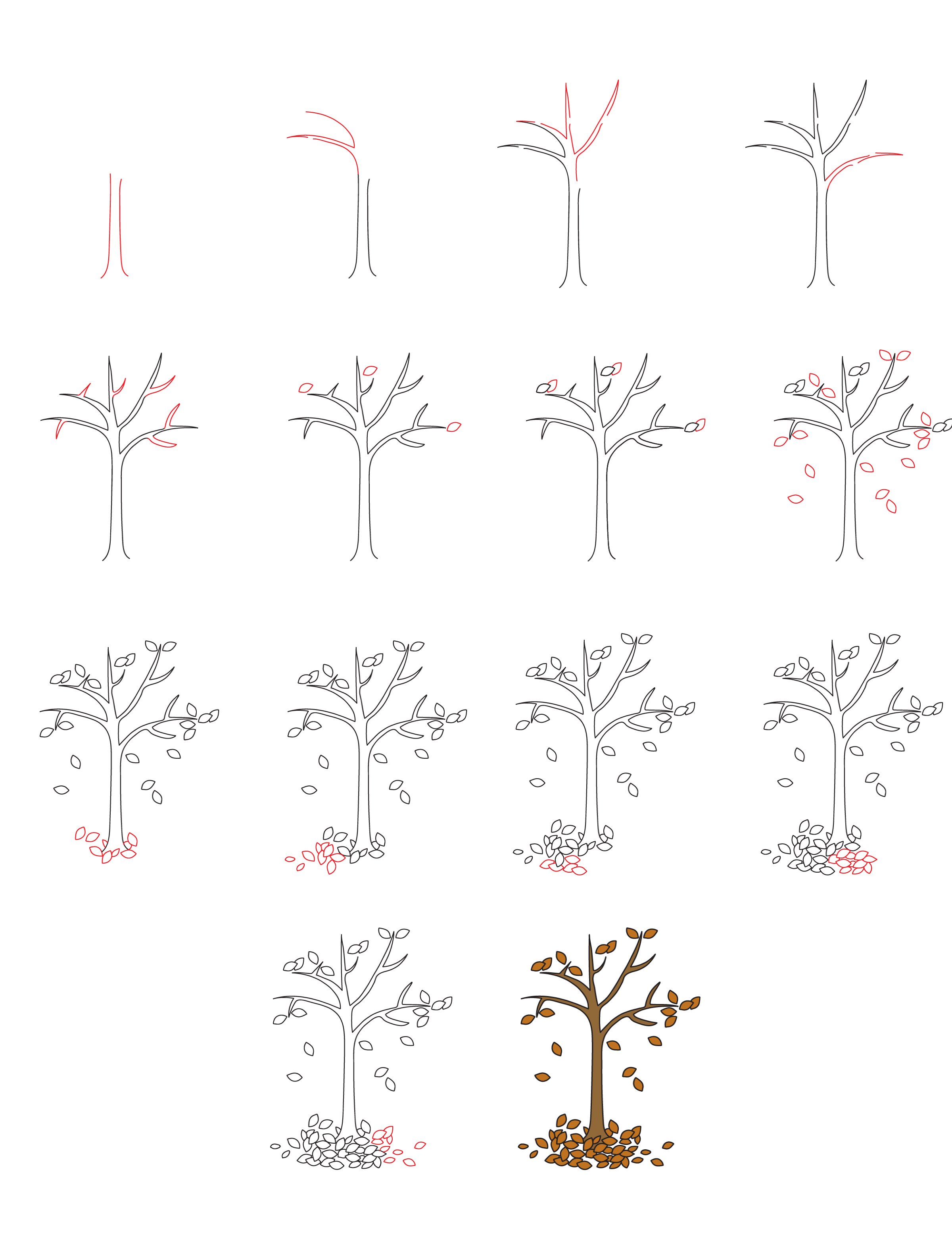 How to draw Falling leaves (10)