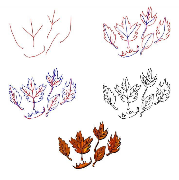 Falling leaves (14) Drawing Ideas