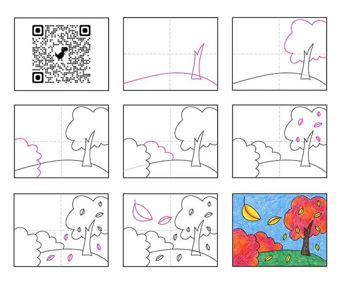 How to draw Falling leaves (5)