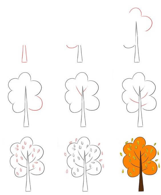 How to draw Falling leaves (8)