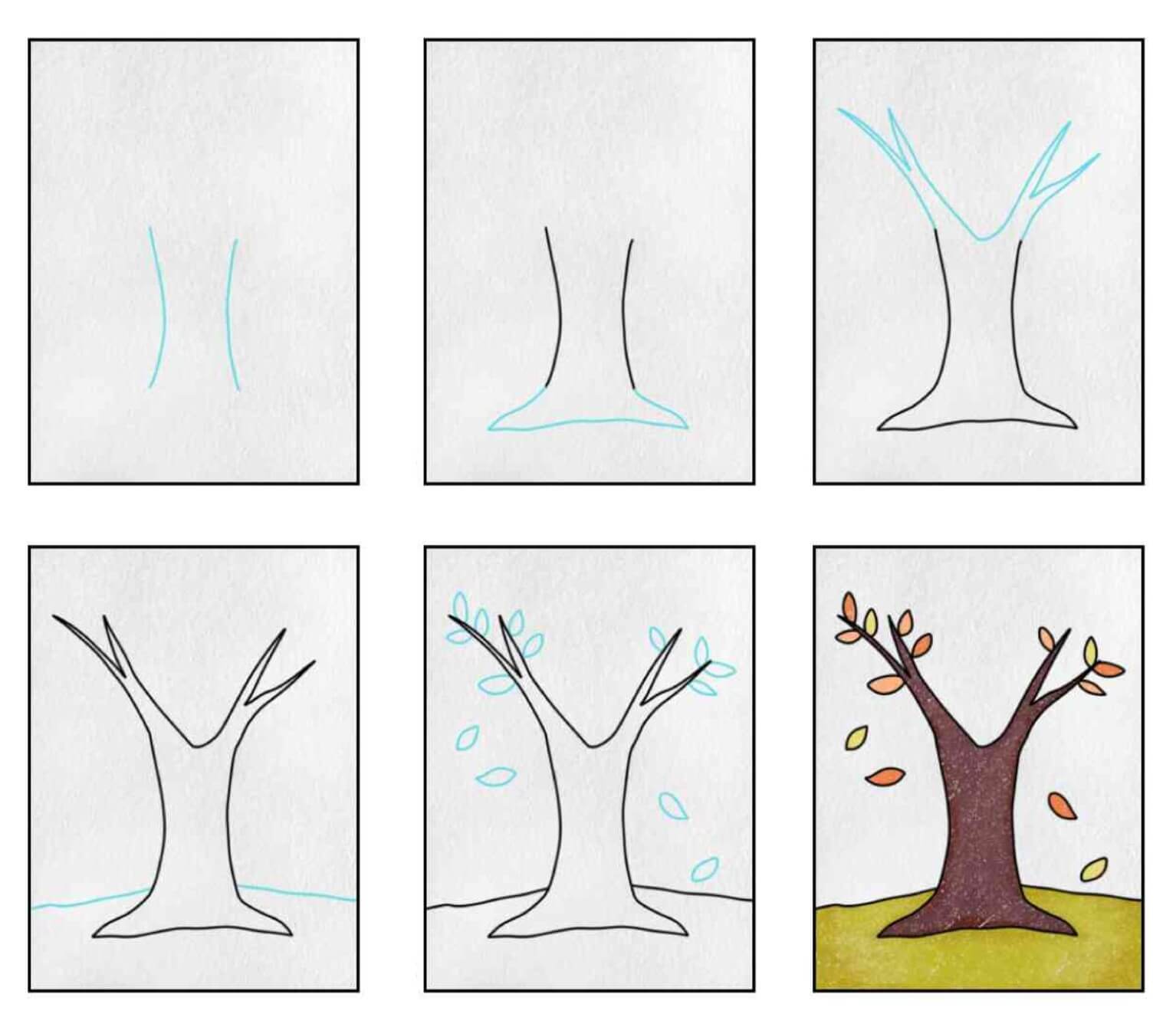 How to draw Falling leaves (9)