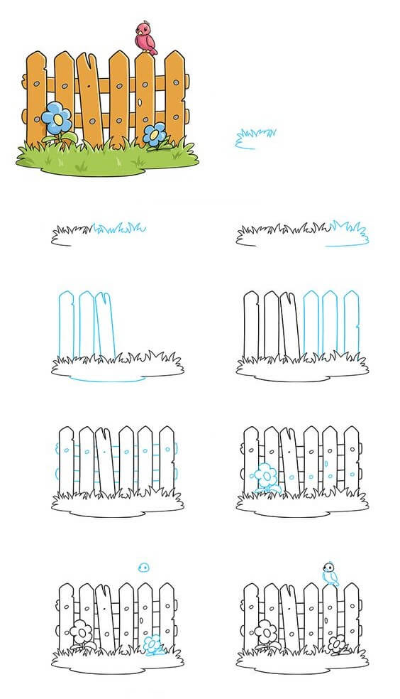 How to draw Garden idea (6)