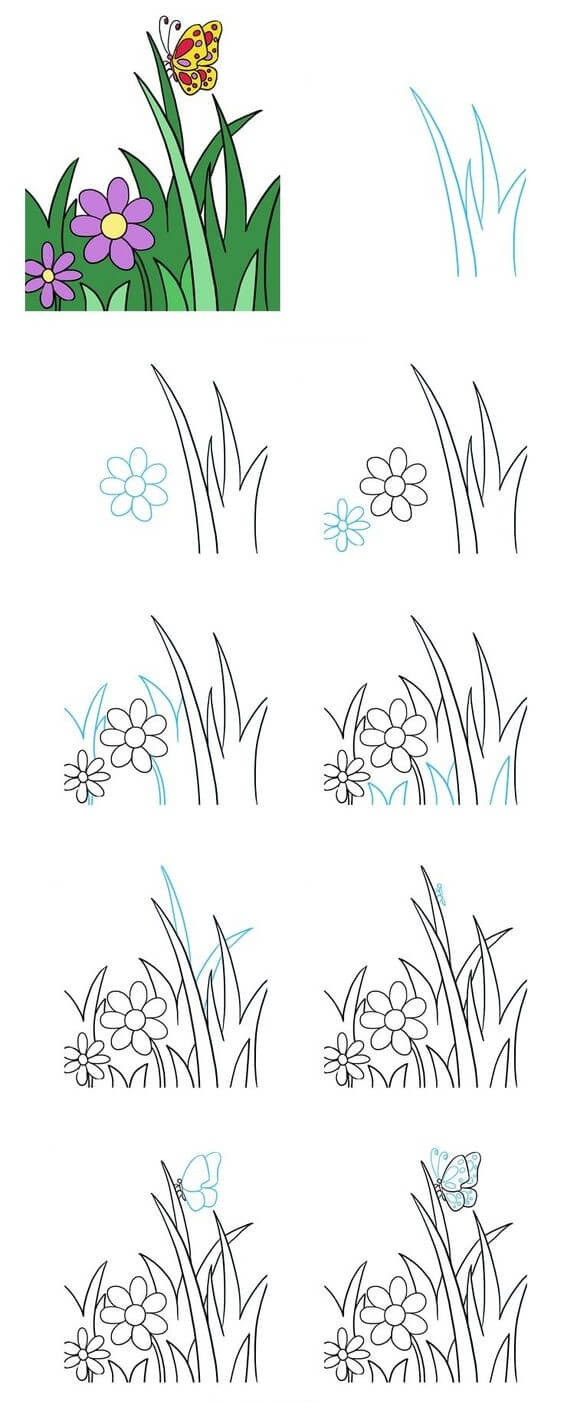 How to draw Garden idea (9)