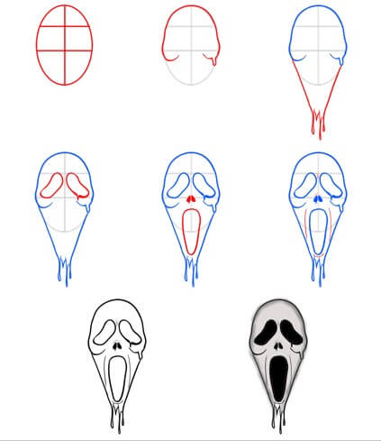 Ghost face (6) Drawing Ideas