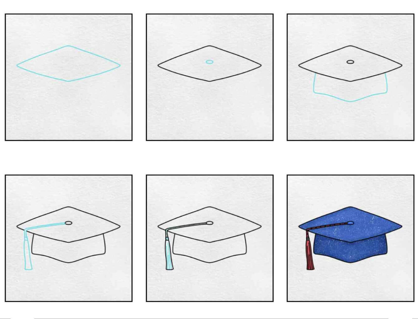 How to draw Graduation cap idea (11) step by step - Drawing Photos