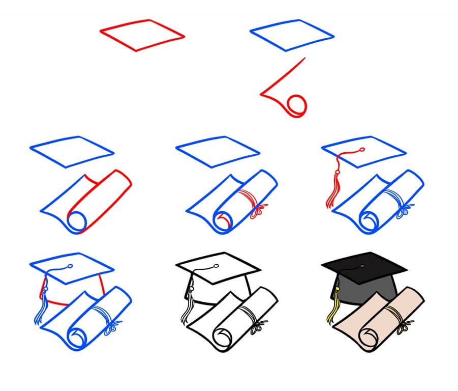 How to draw Graduation cap idea (16)