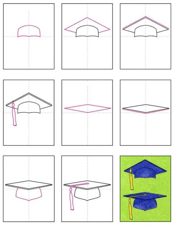 How to draw Graduation cap idea (2)