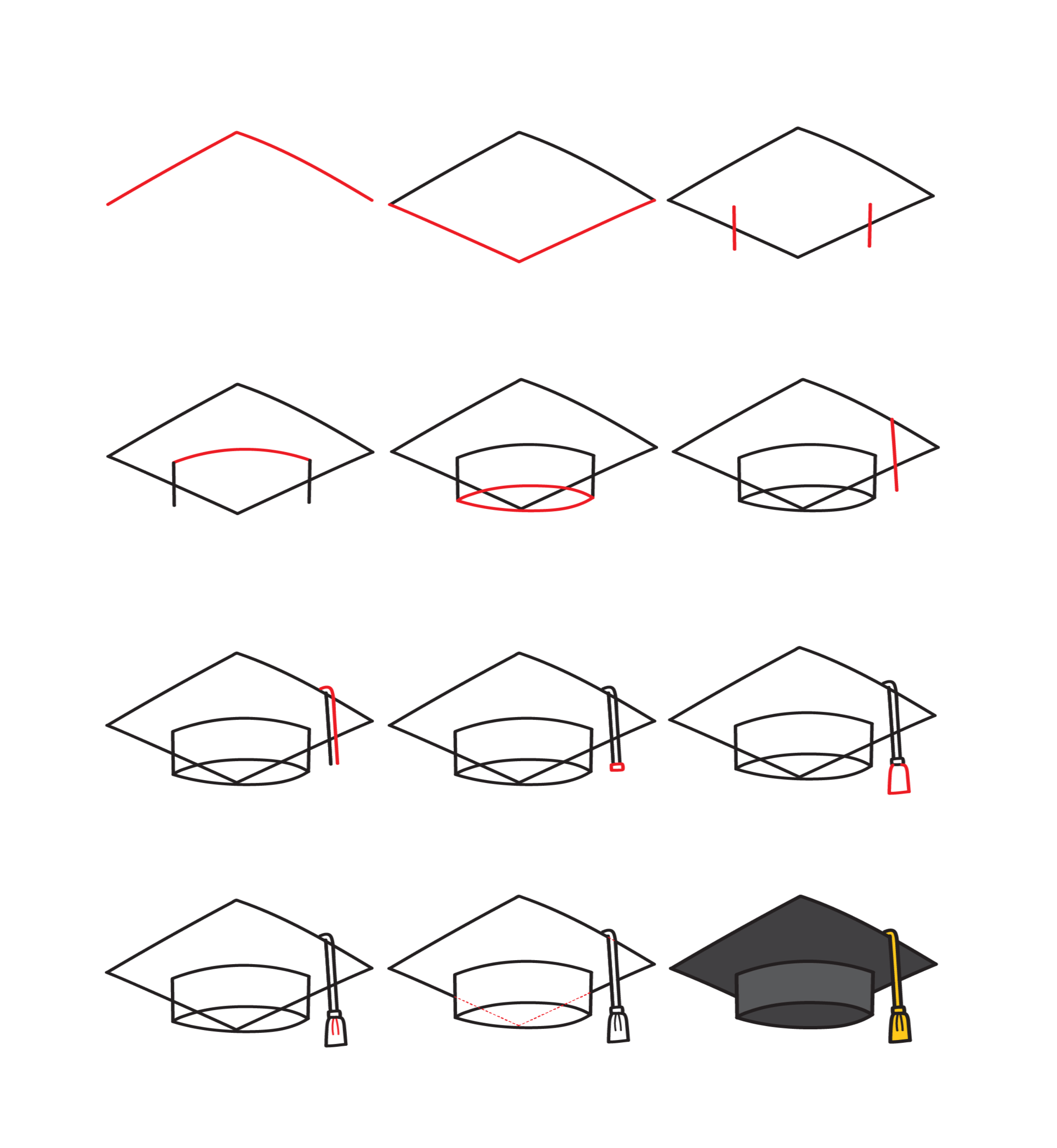 How to draw Graduation cap idea (21)