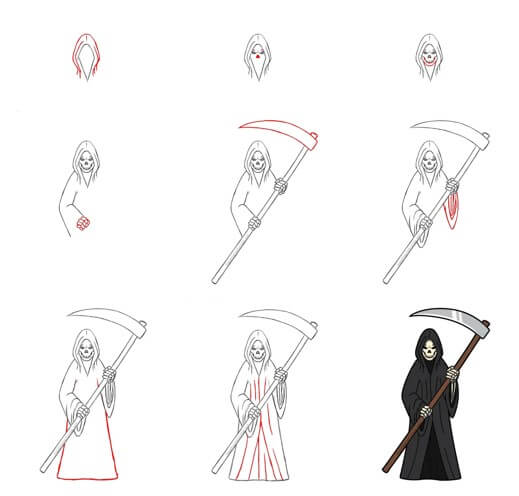 How to draw Grim reaper idea (11)