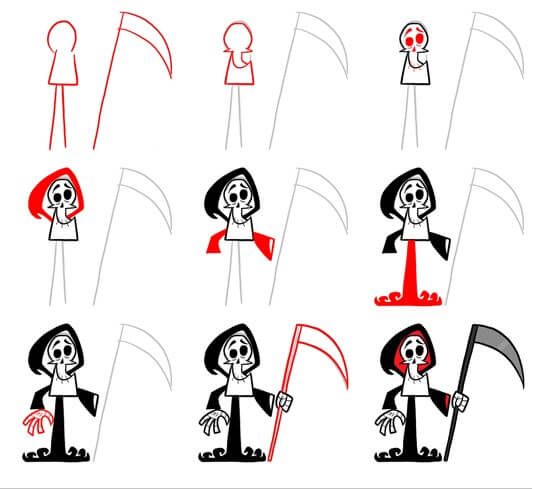 How to draw Grim reaper idea (13)