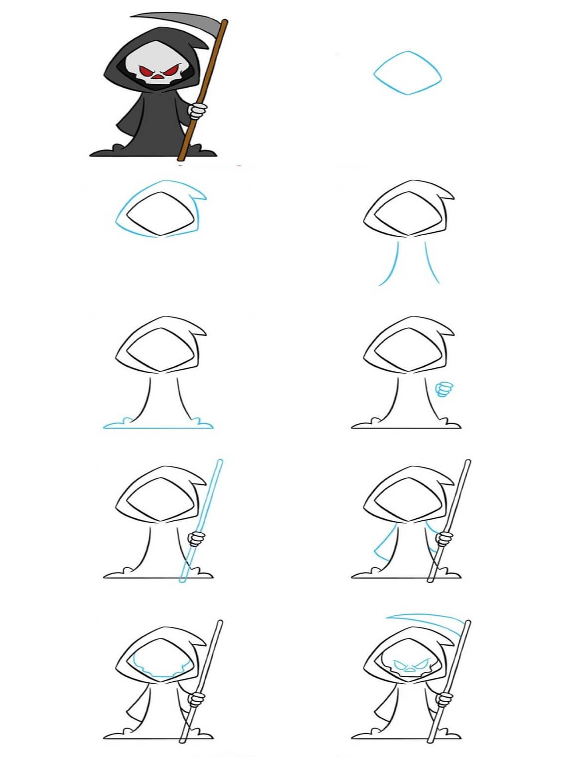 How to draw Grim reaper idea (2)
