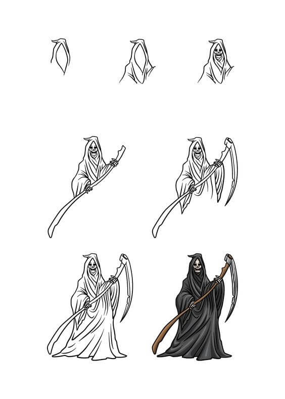 How to draw Grim reaper idea (4)