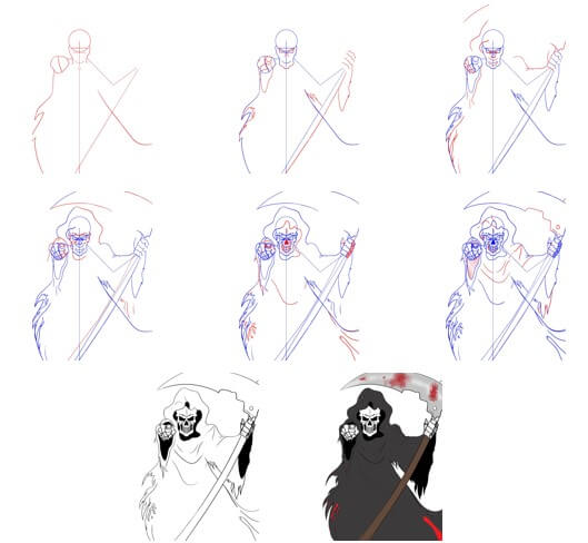 How to draw Grim reaper idea (6)