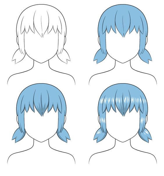 How to draw Hair idea (1)