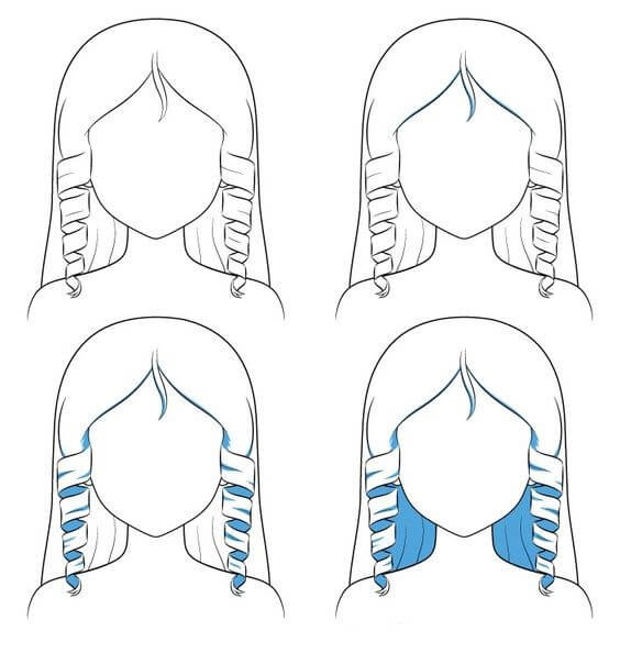 How to draw Hair idea (13)