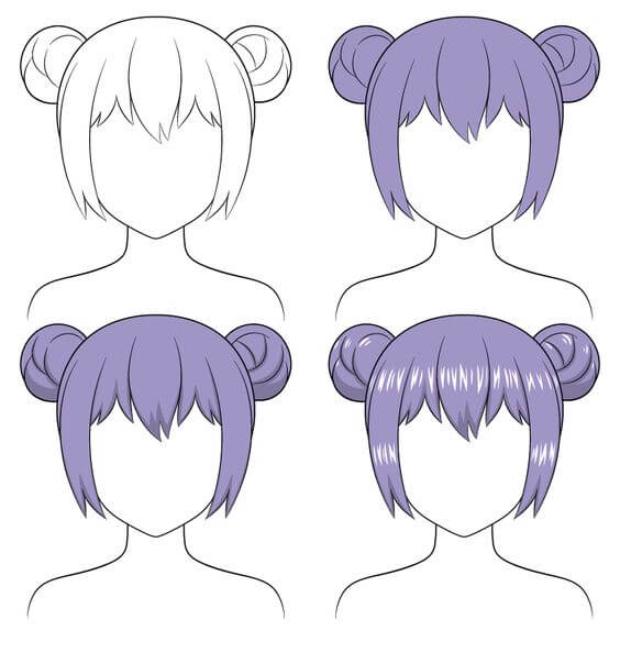 How to draw Hair idea (18)