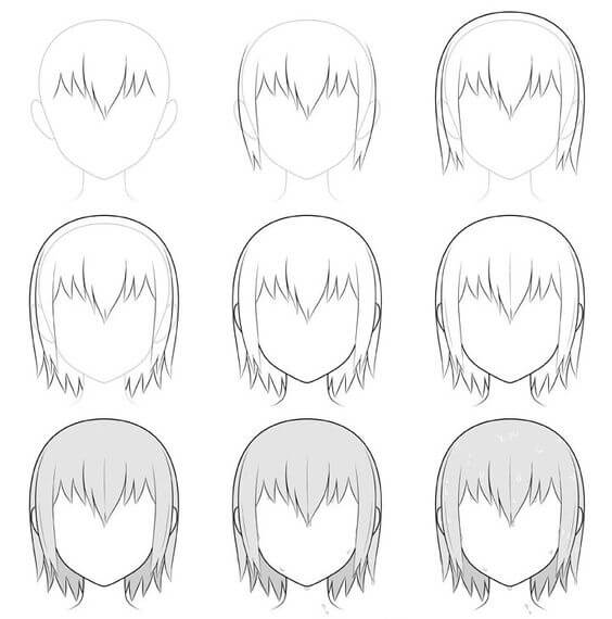 How to draw Hair idea (24)