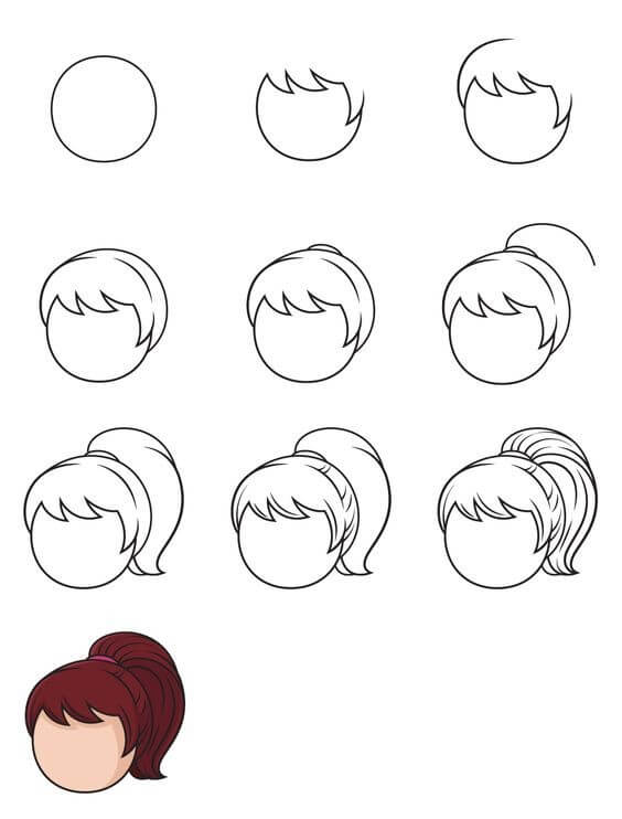 How to draw Hair idea (29)