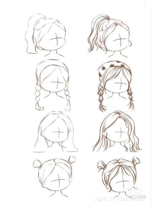 How to draw Hair idea (3)