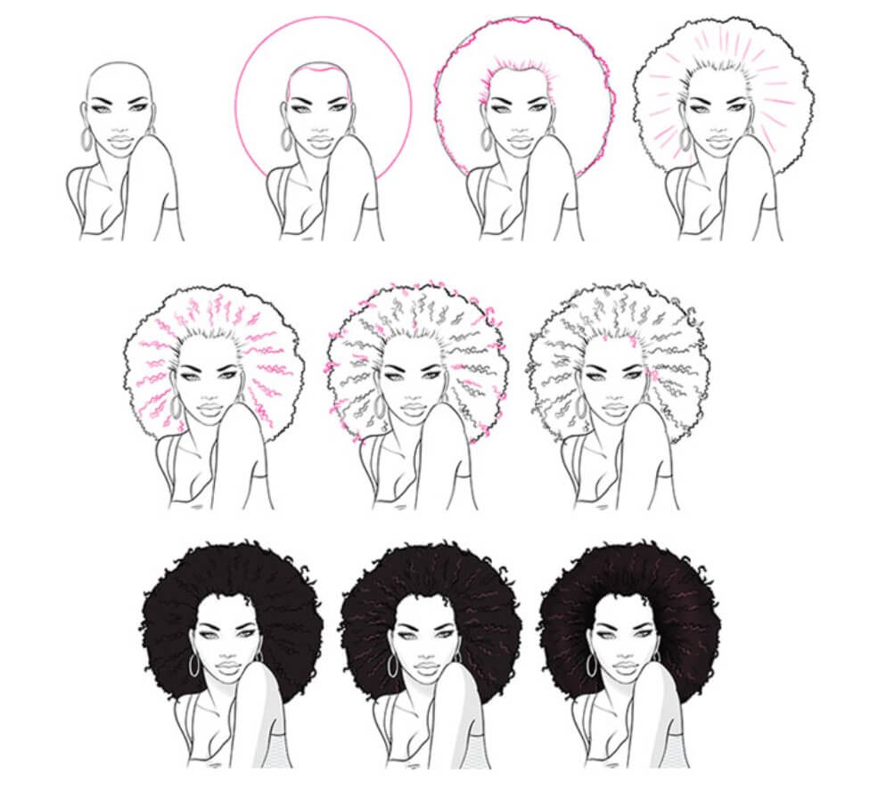 How to draw Hair idea (32)