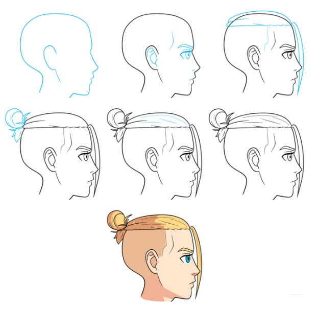 How to draw Hair idea (36)