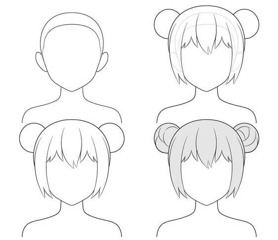 How to draw Hair idea (6)