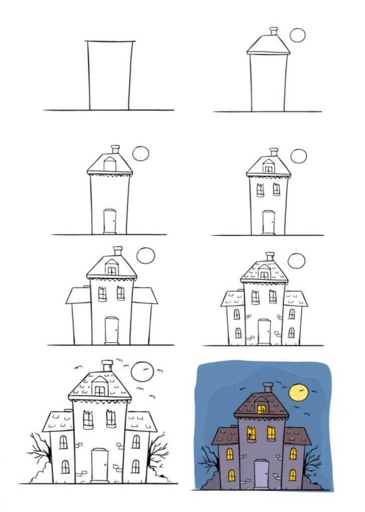 Haunted House idea (15) Drawing Ideas