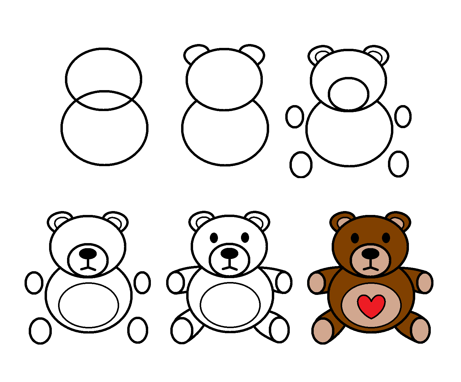 Heart teddy bear (1) Drawing Ideas