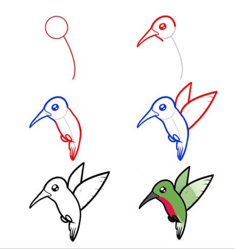 Hummingbird idea (15) Drawing Ideas