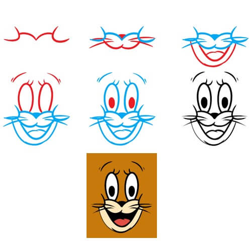 Jerry mouse face Drawing Ideas