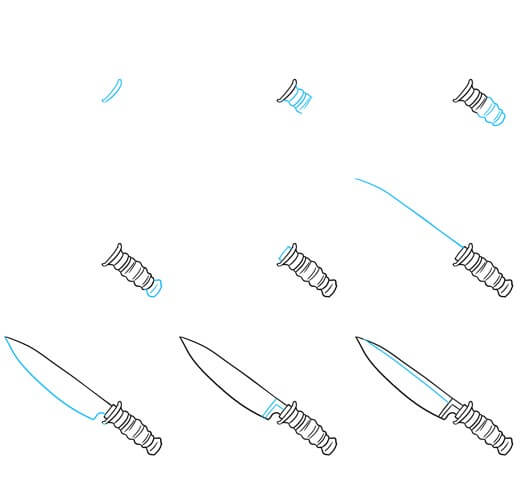 How to draw Kitchen knife idea (4)